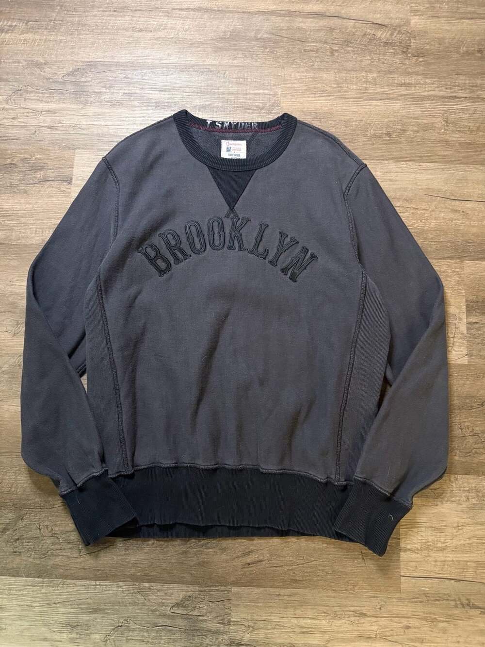 Champion x Todd Snyder Brooklyn Reverse Weave Sweatshirt Size Large Black